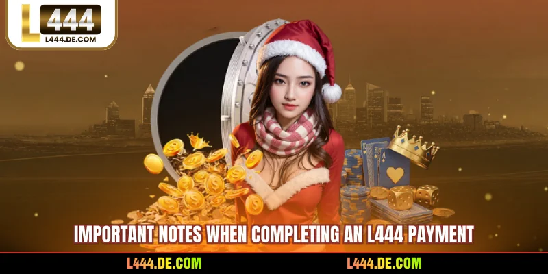 Important notes when completing an L444 payment