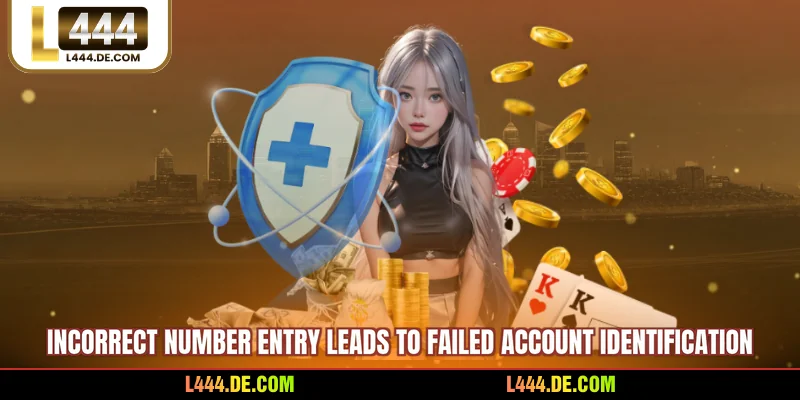 Incorrect number entry leads to failed account identification
